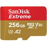 Карта памяти SanDisk Extreme microSDXC Class 10 U3 V30 A2 190/130MB/s 256Gb ...