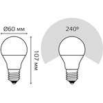 Лампа светодиодная Gauss Elementary 10Вт цок.:E27 груша 220B 4100K ...