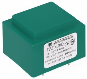 TEZ4/D230/18V, Трансформатор: залитый, 4ВА, 230ВAC, 18В, 222,2мА, PCB, IP00, 150г