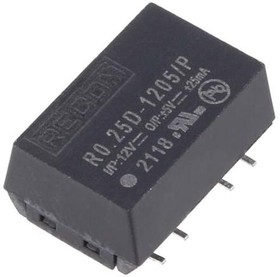 R0.25D-1205/P, Преобразователь DC/DC, 0,25Вт, Uвх 10,8-13,2В, Uвых 5ВDC, SMD