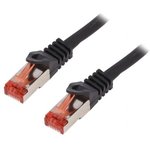 CQ2043S, Patch cord; S/FTP; 6; stranded; Cu; LSZH; black; 1.5m; 27AWG