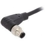 PXPPVC05RAM03ACL010PVC, Right Angle Male 3 way M5 to Unterminated Sensor Actuator Cable, 1m