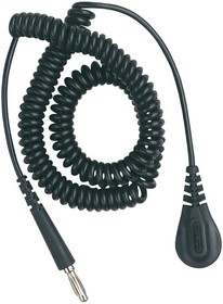 09480, ESD Grounding Cord, Coiled, Black, 6ft, 1Mohm