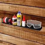 38-0674, Storage shelf 490x70mm, metal, wall mounted, black