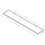 38-0674, Storage shelf 490x70mm, metal, wall mounted, black