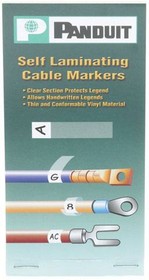 PSCB-6Y, Blank Self-Laminating Write-On Cable Marker Books are vinyl and laminated to protect handwritten legends in diffi ...