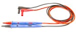 Measuring lead with (4 mm banana plug, angled) to (test probe, straight), 1.2 m, black/red, silicone, CAT III, CAT IV