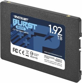 Фото 1/3 Накопитель SSD Patriot Burst Elite 1,92TB, SATA 2.5", PBE192TS25SSDR, 450/320, RET