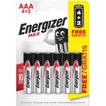Батарейки Energizer Max LR03 AAA BL4+2 6pcs/Pack