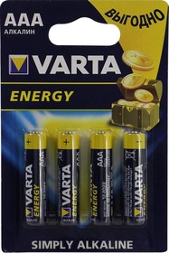 Фото 1/2 Батарейки Varta Energy 4103 AAA BL4 4pcs/Pack