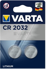Фото 1/2 VARTA Батарейка Varta CR 2032 BLI 2 pcs/Pack Lithium 6032 CR 2032 BL2