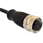 PXPTPU12FBF08ACL010PUR, Cordset, M12 Socket - Bare End, 8 Conductors, 1m, IP67, Black