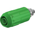 4 mm socket, screw connection, mounting Ø 12 mm, CAT II, green, 66.9684-25