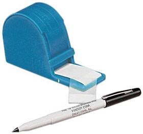 S100X125VARY, (1) Dispenser.(1) Roll, white write-on, vinyl label, 200/roll.(1) PFX-0 pen.