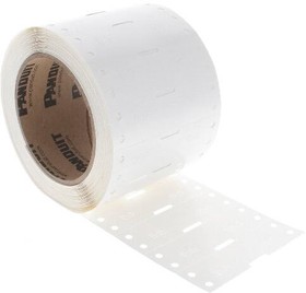 Фото 1/2 H100X025H1T, The thermal transfer military grade heat-shrink label in white is single sided with a 1/8" (3.175mm) diameter and ...