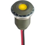Q10F5AKXXY02E, Светодиодный индикатор в панель, Желтый, 2.1 В, 10 мм, 20 мА ...