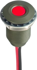 Q10F5AKXXR02E, Светодиодный индикатор в панель, Красный, 2 В, 10 мм, 20 мА, 8 мкд, IP67