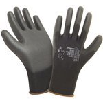 Перчатки, черный нейлон/черный PU покрытие ладони и пальцев 2101BLK- 7