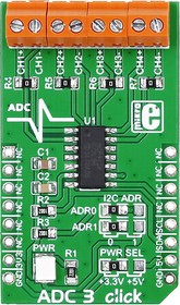 Фото 1/5 MIKROE-1894 ADC3 Click mikroBus Click Board Signal Conversion Development Kit
