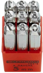 Фото 1/2 293A.5, 5mm x 9 Piece Engraving Punch Set, (0 → 9)