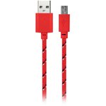 Дата-кабель Smartbuy USB - micro USB, нейлон, длина 1 м, красный (iK-12n red)