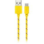 Дата-кабель Smartbuy USB - micro USB, нейлон, длина 1 м, желтый (iK-12n yellow)/500