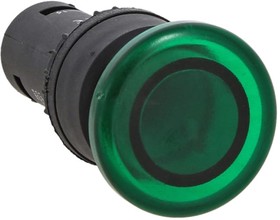 Фото 1/10 sw2c-md-gg, Кнопка SW2C-MD "грибок" зеленая с подсветкой NO+NC EKF