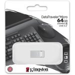 DTMC3G2/64GB, Флеш-память Kingston DataTraveler Micro G2, 64 Гб, USB 3.2, до 200 МБ/с