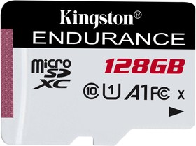Фото 1/10 SDCE/128GB, Карта памяти microSDXC Kingston High Endurance, 128 Гб, UHS-I Class10 U1 A1