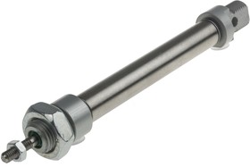 Фото 1/3 Pneumatic Piston Rod Cylinder - 10mm Bore, 50mm Stroke, ISO 6432 Series, Double Acting