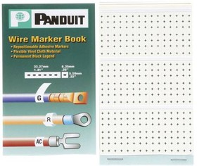 PCMB-6, Wire Labels & Markers Pre-Printed WM Book Vinyl Cloth, .22 W