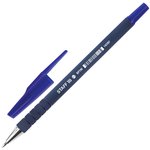 Ручка шариковая STAFF "EVERYDAY" BP-190, СИНЯЯ, корпус прорезиненный синий ...
