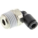 3109 04 13, LF3000 Series Elbow Threaded Adaptor, R 1/4 Male to Push In 4 mm ...
