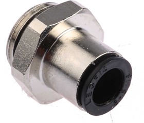 Фото 1/3 3101 08 17, LF3000 Series Straight Threaded Adaptor, G 3/8 Male to Push In 8 mm, Threaded-to-Tube Connection Style