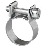 NB1618MS, Zinc-Plated Mild Steel Slotted Hex Mini Fuel Clip, Nut and Bolt Clip, 9.1mm Band Width, 16 18mm ID
