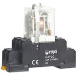 GZY2G-BLACK, 8 Pin 250V ac DIN Rail Relay Socket, for use with RY2 Relay