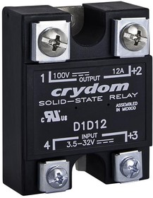 Фото 1/5 D1D80, Solid State Relays - Industrial Mount PM IP00 SSR 100VDC /80A,3.5-32VDC In