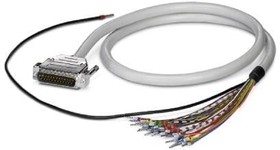 Фото 1/2 2926535, Assembled shielded round cable; connection 1: Single wires (25-position) (The wires are marked and fitted with fe ...