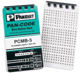 PCMB-8, Pre-printed Wire Marker Books are conveniently pocket-sized, containing wire labels printed on vinyl cloth. Marke ...