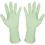 Перчатки латексные с хлопковым напылением, зеленые, размер M 101279