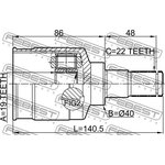 0711-RG413RH, Шрус внутренний правый 19x40x22