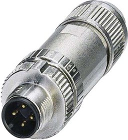 Фото 1/2 1424666, Circular Connector, 4 Contacts, Cable Mount, M12 Connector, Plug, Male, IP65, IP67, SACC Series