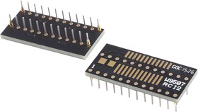W9507RC, Straight Through Hole Mount 1.27 mm, 2.54 mm Pitch IC Socket Adapter, 24 Pin Female SOIC to 24 Pin Male DIP