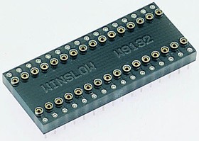 W9117RC, Straight Through Hole Mount 2.54 mm, 7.62 mm Pitch IC Socket Adapter, 28 Pin Female DIP to 28 Pin Male DIP