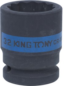 653032M, KING TONY Головка торцевая ударная двенадцатигранная 3/4", 32 мм