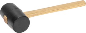 Фото 1/4 KR-12-8144, Киянка резиновая 680 г, черная резина, деревянная рукоятка