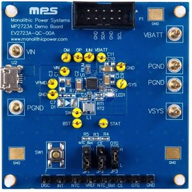 Фото 1/3 EVKT-MP2723A, Оценочный комплект, MP2723A, зарядное устройство Li-Ion батарей, управление питанием - батарея