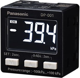Фото 1/2 DP-001, Pressure Sensor, -1bar Min, 1bar Max, NPN-NO/NC Output, Relative Reading