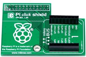 MIKROE-1513, Raspberry Pi Hats / Add-on Boards Raspberry Pi Click Shield