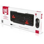 Проводной мультимедийный комплект клавиатура+мышь Smartbuy ONE черно-красный ...